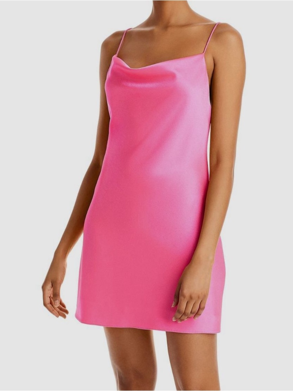 EUC Alice + Olivia Size 8 Harmony Pink Satin Slip Mini Dress